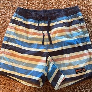 Patagonia Men's Swim Trunks - Blue, Orange, Cream Stripes
